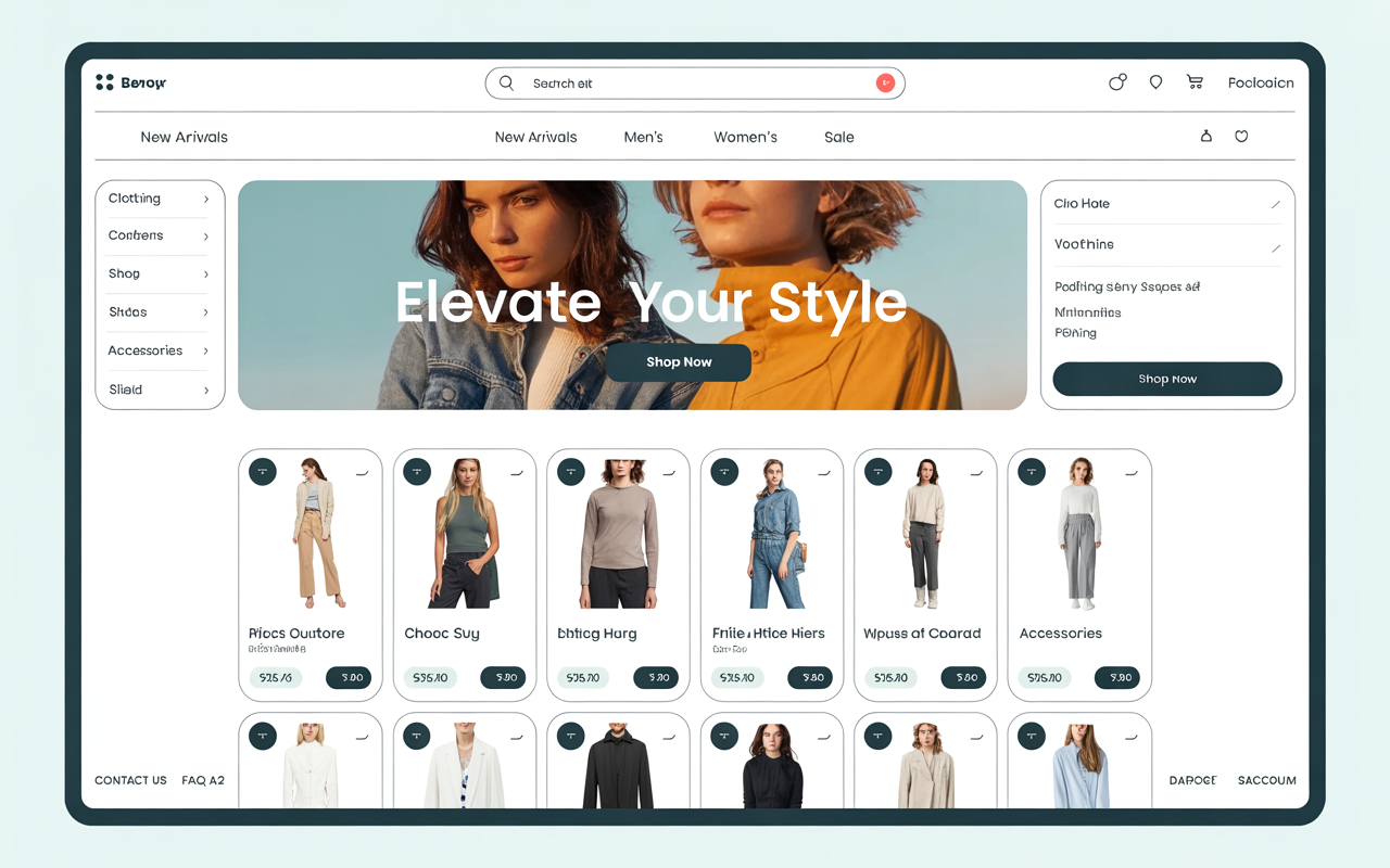 E-Commerce Edge website template preview — a retail design
