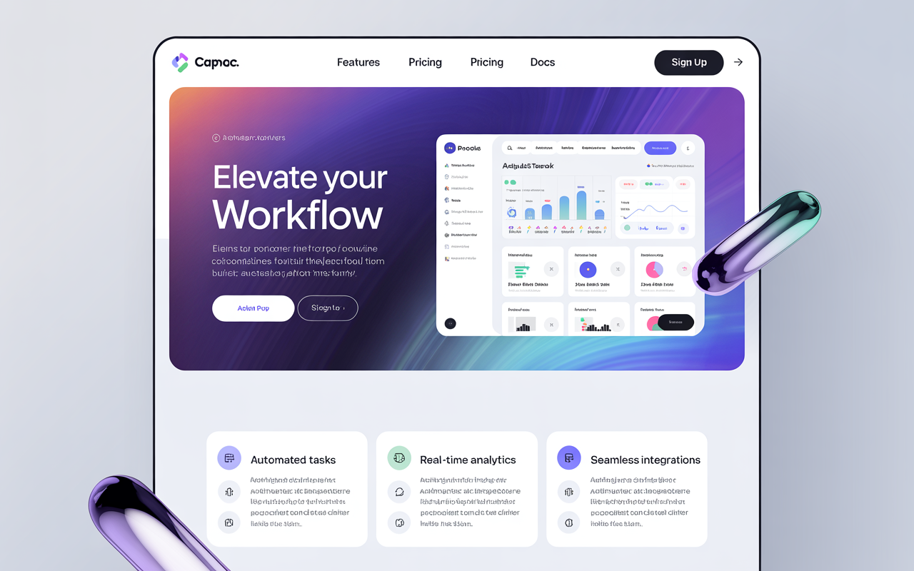 Startup Launch website template preview — a saas / tech design